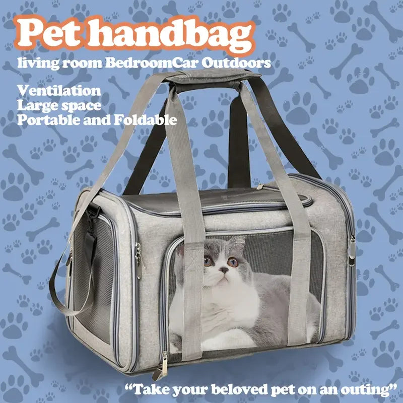 Pet Carrier Bag Side Ventilated Backpack Cat Pet Carriers Dog Travel Bag Airline Approved Transport for Small Dogs Cats Outgoing