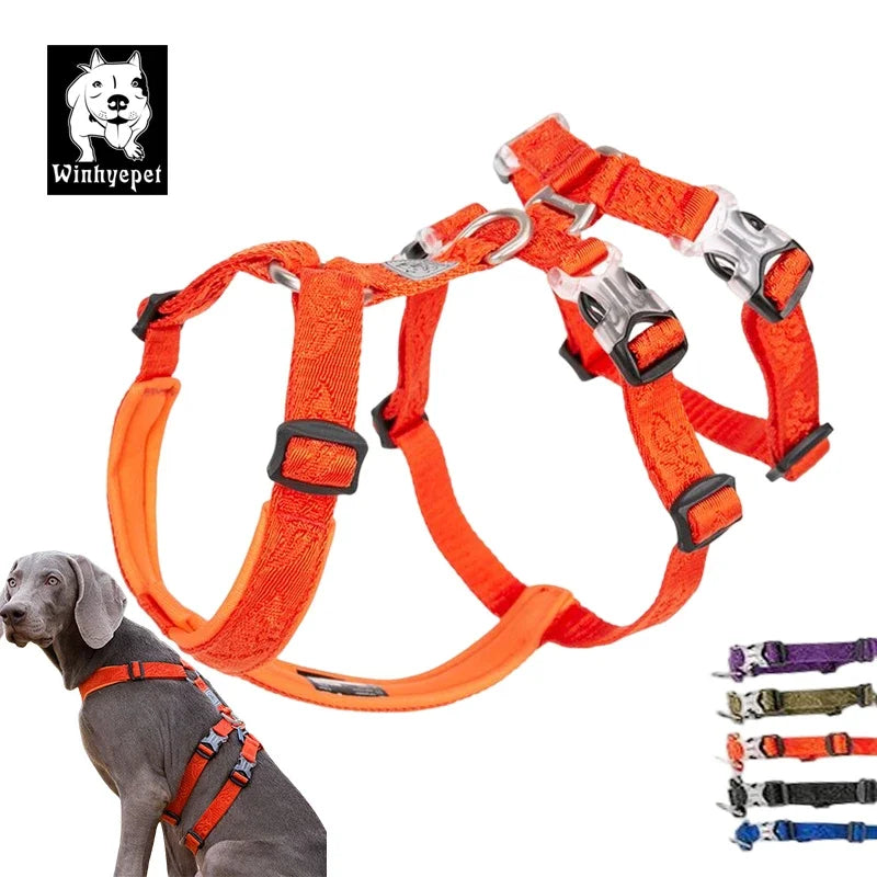 Winhyepet Dog Harness Pet Strap Adjustable Vest Triple Anti-escape Traveling Walking Pet Accessories For Small Meduim Large Dogs