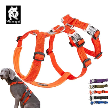 Winhyepet Dog Harness Pet Strap Adjustable Vest Triple Anti-escape Traveling Walking Pet Accessories For Small Meduim Large Dogs